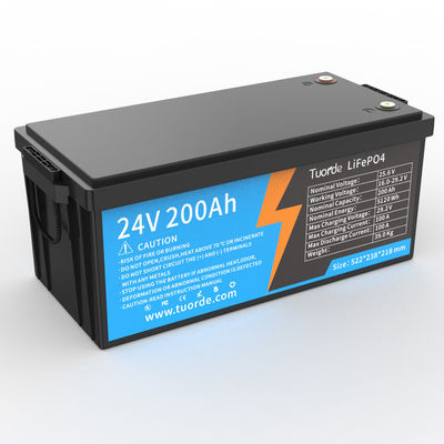 Batterie au lithium-fer-phosphate de 24 V 25.6 V 200 Ah avec 5120 Wh d'énergie et 100 A de décharge