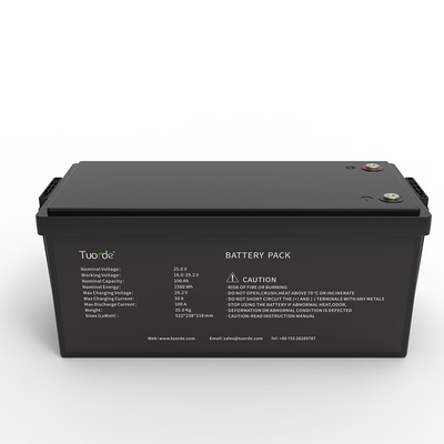 24V 25,6V 100Ah Batterie rechargeable au lithium à cycle profond Batterie de remplacement au plomb acide
