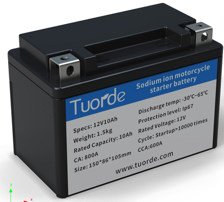 12V 10Ah 120CCA batterie de démarrage à ions de sodium pour motocycle avec 120A d'ampères à commande à froid